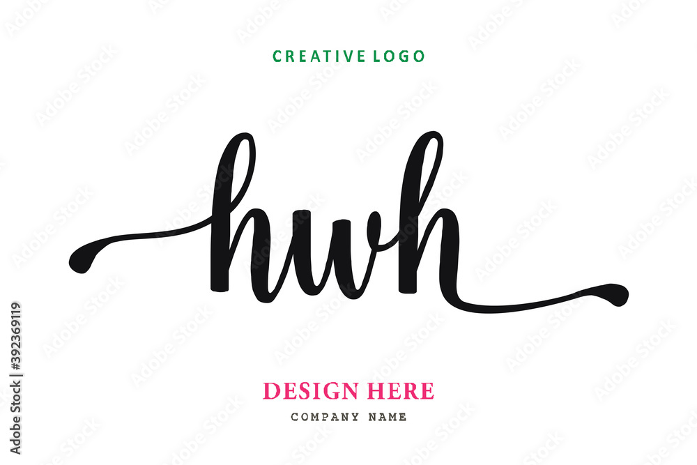 Hwh Lettering Logo Is Simple, Easy To Understand And Authoritative Stock  Vector | Adobe Stock