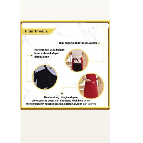 Jual ㆄ Bp Apron Waterproof Celemek Masak Dapur Pria Wanita Chef Pelayan -  Hitam - Jakarta Selatan - Alif_Online.Id | Tokopedia