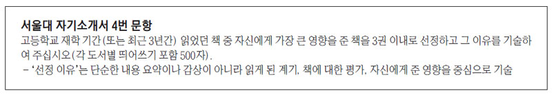 대학가기 이렇게 준비하자] 서울대학교 자기소개서 4번문항 쓰기 - 매일경제