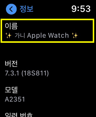 애플워치 이름 바꾸기/이름 설정하기