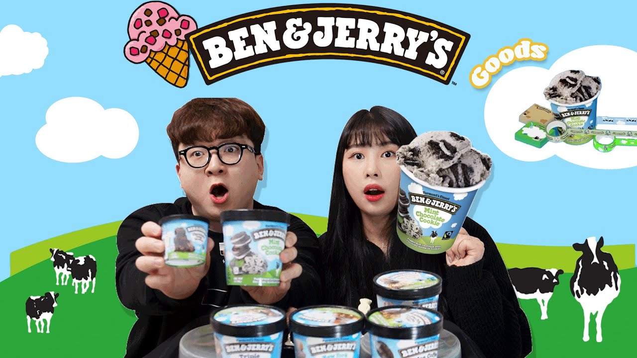 베스킨라빈스31보다 맛있는 미국 아이스크림 벤앤제리스 새로운 맛  먹방🍦🍧🍨ㅣ커피커피버즈버즈버즈ㅣ민트초코쿠키ㅣ초콜릿칩쿠키ㅣ트리플카라멜청키ㅣ뉴욕수퍼퍼지청키 - Youtube