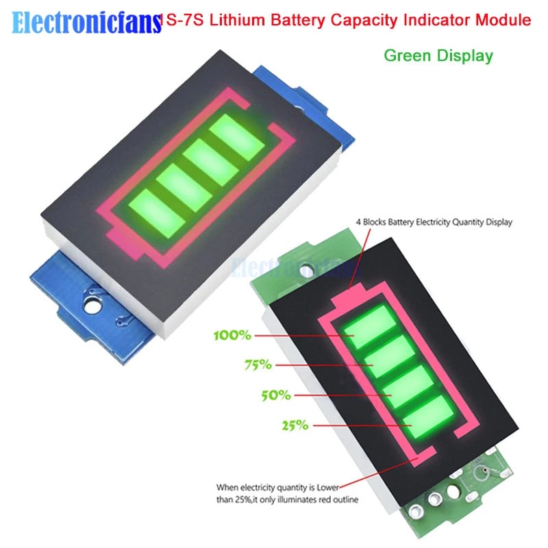 1 초/2 초/3 초/4 초/5 초/6 초/7 초 시리즈 리튬 배터리 용량 표시기 모듈, 4 단계 전기 자동차 배터리 전원 테스터 리튬  포 리튬 이온|반도체 집적회로| - Aliexpress