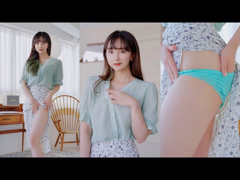 (4K 고화질/세로룩북) 눈 앞에서 갈아입는 노브라 후방주의 일본 룩북ㅣno bra LOOKBOOK 꽃송룩북