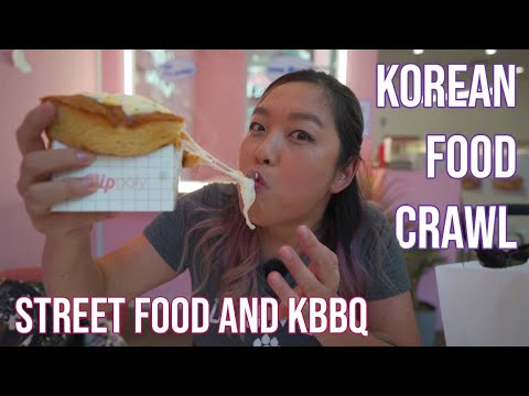 KOREAN FOOD CRAWL (KBBQ, STREET FOOD) @ The Source OC | egg sandwich, mochi donuts | Buena Park