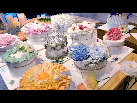 예술입니다! 1평으로 시작해 이제는 건물주! 생크림 꽃케익 국내 1인자 ! | Amazing ! Whipped Cream Flower Cake | Korean Street food