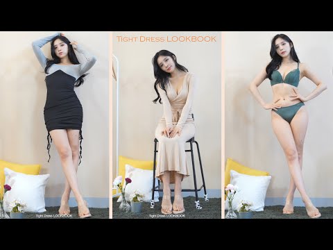[4K 세로]딱붙는 드레스 룩북(신도시 미시원피스)Tight Dress LooBook