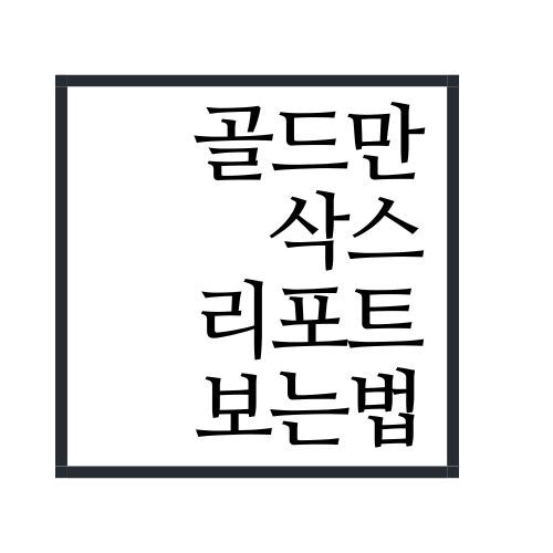 골드만삭스 리포트 보는법 알아보자(안보면 손해임)