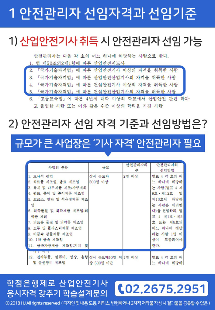 산업안전기사응시자격 안전관리자선임기준 : 네이버 블로그