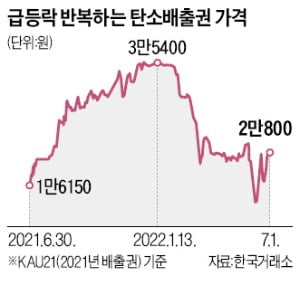 탄소배출권 가격 롤러코스터…기업들 골머리 | 한국경제